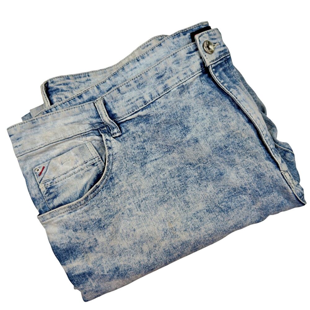 South Pole Acid Wash Blue Stretch Straight Leg Jeans Y2K *READ*